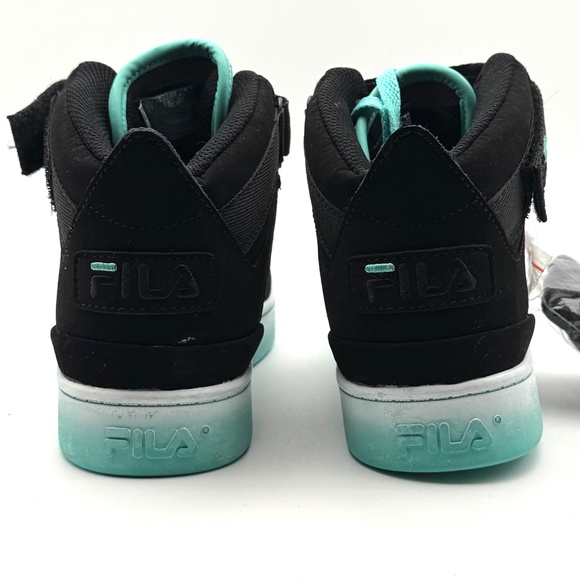 NWOT FILA V10 Lux Color Fade High-top Sneakers Black/Teal Velcro Lace-up Sz 6.5 - Picture 6 of 9